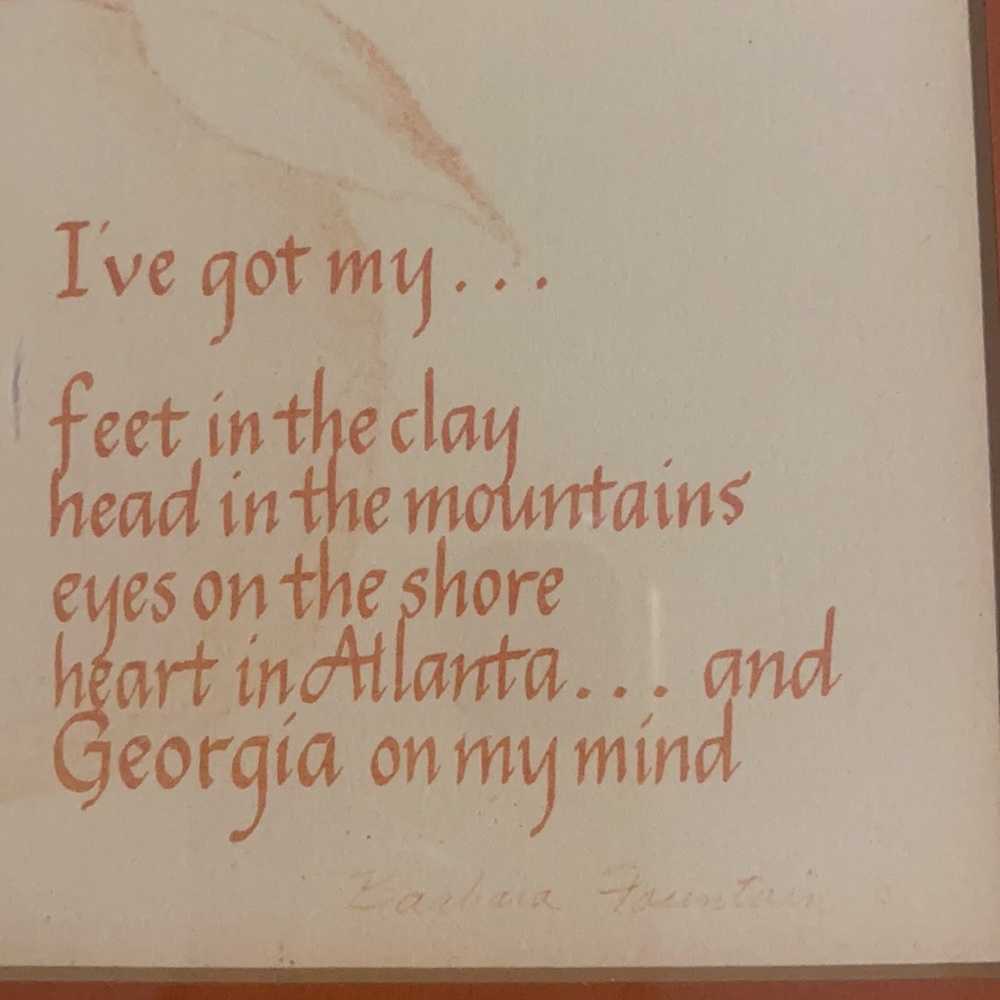 8” x 9” Professionally & Award Winning Framed, Georgia Peach Quote, Ex Condition